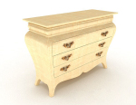 European yellow bedside cabinet 3d model