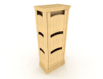 Yellow wood locker 3d model